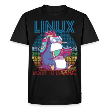 Linux Gamer Born To Be Root Geek Game Programmer A - Men's Premium Organic T-Shirt - black - Front - Nico (187cm)