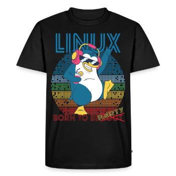 Linux Party Born To Be Root Geek Game Programmer A - Men's Premium Organic T-Shirt - black - Front - Nico (187cm)