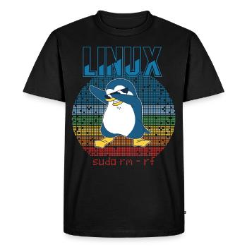 Linux Sudo Root Geek Admin Penguin Nerd Programmer - Men's Premium Organic T-Shirt - black - Front - Nico (187cm)