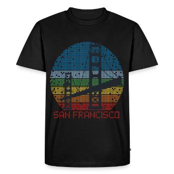 Golden Gate Bridge San Francisco Souvenir Californie - T-shirt Premium bio Homme - noir - Devant - Nico (187cm)