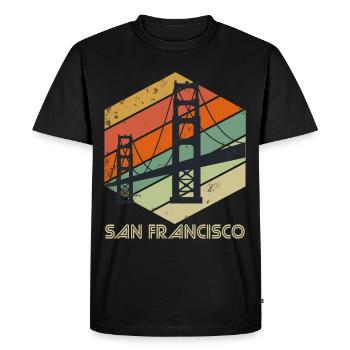 San Francisco Souvenir Californie Golden Gate Bri - T-shirt Premium bio Homme - noir - Devant - Nico (187cm)