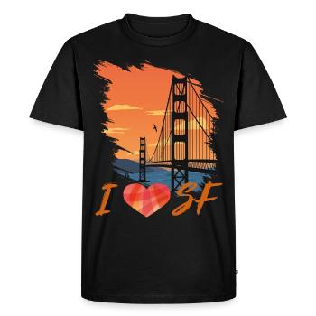 Golden Gate Bridge San Francisco Love California - T-shirt Premium bio Homme - noir - Devant - Nico (187cm)