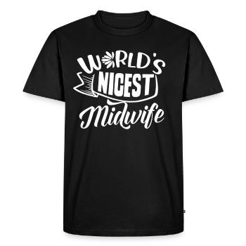 La plus gentille profession de sage-femme au monde - T-shirt Premium bio Homme - noir - Devant - Nico (187cm)