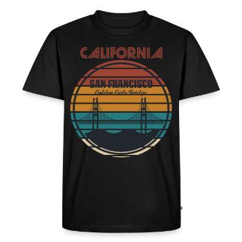 Californie Amour San Francisco Coeur Golden Gate B - T-shirt Premium bio Homme - noir - Devant - Nico (187cm)