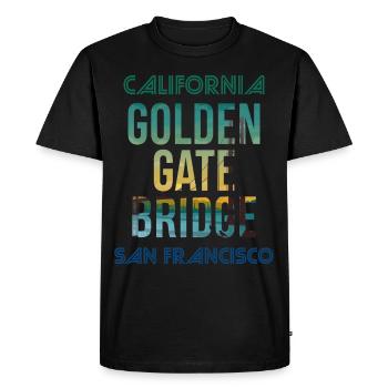 Golden Gate Bridge Souvenir San Francisco Tour à - T-shirt Premium bio Homme - noir - Devant - Nico (187cm)