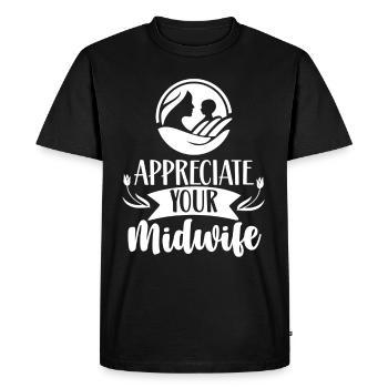 Appréciez votre profession de sage-femme obstétrique - T-shirt Premium bio Homme - noir - Devant - Nico (187cm)
