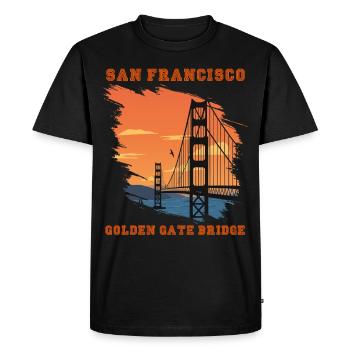 Golden Gate Bridge San Francisco Souvenir Californie - T-shirt Premium bio Homme - noir - Devant - Nico (187cm)