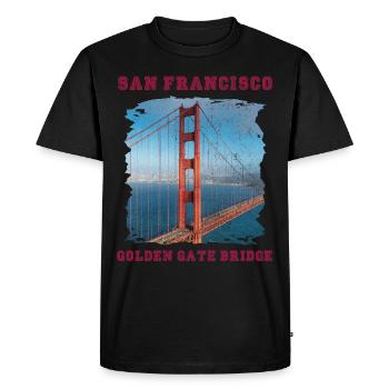 Golden Gate Bridge Souvenir San Francisco Californie - T-shirt Premium bio Homme - noir - Devant - Nico (187cm)