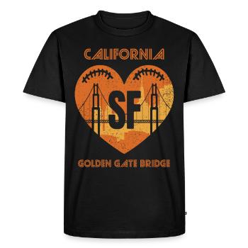 Golden Gate Bridge en Californie San Francisco Sun - T-shirt Premium bio Homme - noir - Devant - Nico (187cm)