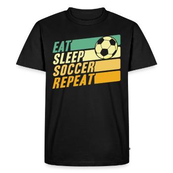 Eat Sleep Soccer Repeat - Men's Premium Organic T-Shirt - black - Front - Nico (187cm)