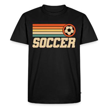Vintage Soccer Soccer Player Soccer - Men's Premium Organic T-Shirt - black - Front - Nico (187cm)