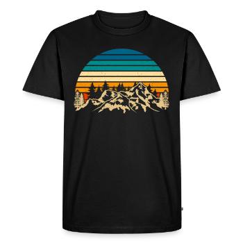 Faune Arbres Plein air Nature Rétro Forest - T-shirt Premium bio Homme - noir - Devant - Nico (187cm)