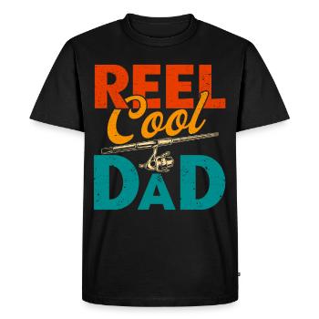 Reel Cool Dad Fishing Father - Men's Premium Organic T-Shirt - black - Front - Nico (187cm)