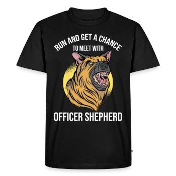 Police Officer Police Dog - Men's Premium Organic T-Shirt - black - Front - Nico (187cm)