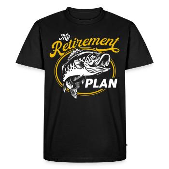 Pêcher mon plan pour la retraite - T-shirt Premium bio Homme - noir - Devant - Nico (187cm)