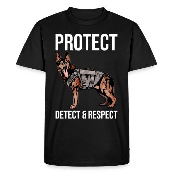Police Officer Police Dog - Men's Premium Organic T-Shirt - black - Front - Nico (187cm)