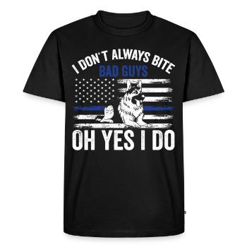 Police Officer Police Dog - Men's Premium Organic T-Shirt - black - Front - Nico (187cm)