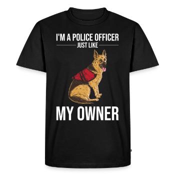 Police Officer Police Dog - Men's Premium Organic T-Shirt - black - Front - Nico (187cm)