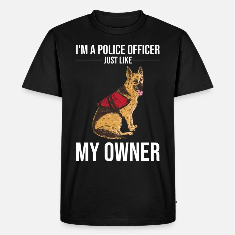 Polizeibeamter Polizeihund - Männer Premium Bio T-Shirt - Schwarz