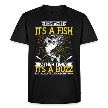 Parfois c’est un poisson d’autres fois c’est un buzz - T-shirt Premium bio Homme - noir - Devant - Nico (187cm)