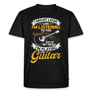 Je pourrais ressembler à en t’écoutant guitare - T-shirt Premium bio Homme - noir - Devant - Nico (187cm)