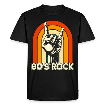 Vintage Retro 80s Rock Français Fork - T-shirt Premium bio Homme - noir - Devant - Nico (187cm)