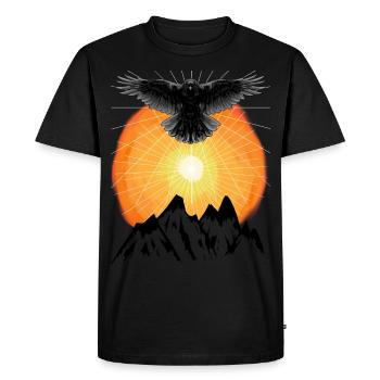 Sunbeams Raven Mountains Beyond Nature Sun - Men's Premium Organic T-Shirt - black - Front - Nico (187cm)