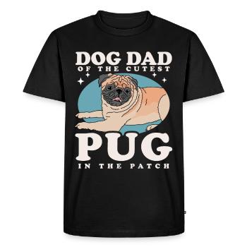 Pug Dad Dog Lovers Dog Owner Gift - Men's Premium Organic T-Shirt - black - Front - Nico (187cm)