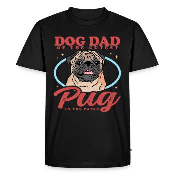 Pug Dad | Dog Lovers Dog Owner Gift - Men's Premium Organic T-Shirt - black - Front - Nico (187cm)