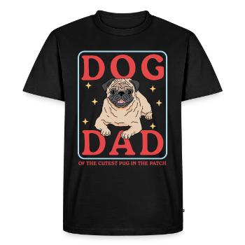 Pug Dad Dog Owner Dog Lovers Gift - Men's Premium Organic T-Shirt - black - Front - Nico (187cm)