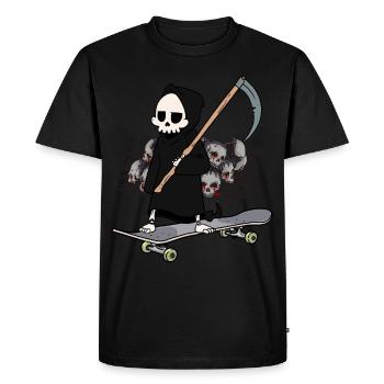 Skateboard Grim Reaper Closing Time End Horror Death - Men's Premium Organic T-Shirt - black - Front - Nico (187cm)