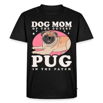 Pug Mom Dog Lovers Dog Owner Gift - Men's Premium Organic T-Shirt - black - Front - Nico (187cm)