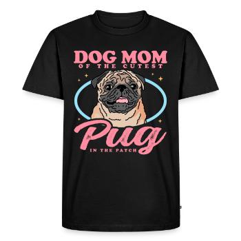 Pug Mom Dog Lovers Dog Owner Gift - Men's Premium Organic T-Shirt - black - Front - Nico (187cm)