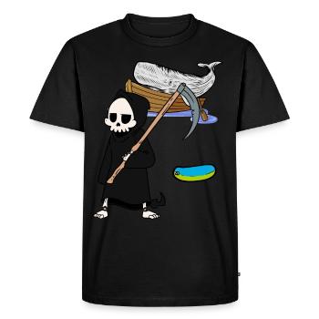 Mammifères marins Baleine Poisson Faucheur Protection de l’environnement - T-shirt Premium bio Homme - noir - Devant - Nico (187cm)