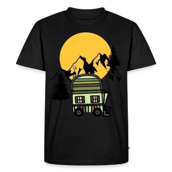Bauwagen Naturfreund Alpen Hütte Bergsteiger Alm - T-shirt Premium bio Homme - noir - Devant - Nico (187cm)