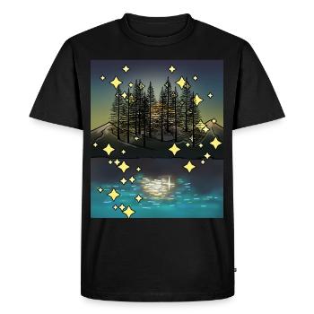 Ciel nocturne Nature Nature Nature Arbres Montagnes Finlande - T-shirt Premium bio Homme - noir - Devant - Nico (187cm)