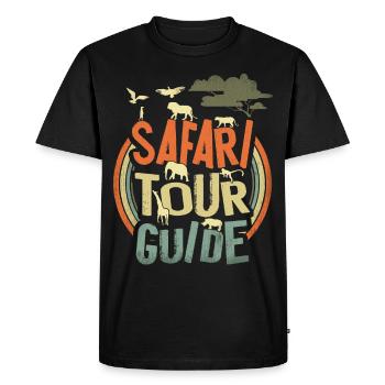 Safari Tour Guide - Men's Premium Organic T-Shirt - black - Front - Nico (187cm)