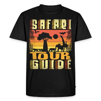 Safari Tour Guide - Men's Premium Organic T-Shirt - black - Front - Nico (187cm)