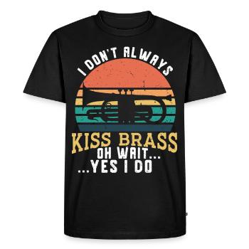 Trumpeter Trumpet Instrument Brass Music - Men's Premium Organic T-Shirt - black - Front - Nico (187cm)
