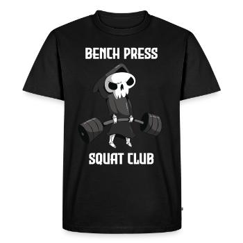Bench Press Squad Club Workout Grim Reaper Training - T-shirt Premium bio Homme - noir - Devant - Nico (187cm)