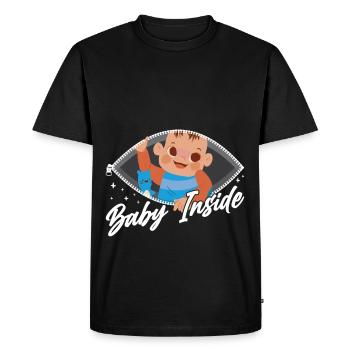 Baby Inside Baby Inside Pregnant Announcement - Men's Premium Organic T-Shirt - black - Front - Nico (187cm)