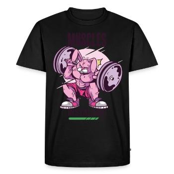 Muscles Install Rabbit Gym Motivation Workout - Men's Premium Organic T-Shirt - black - Front - Nico (187cm)