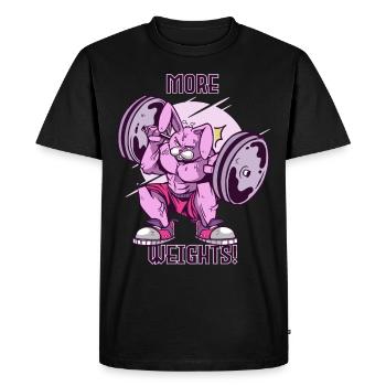 Gym Lapin Plus de musculations Motivati - T-shirt Premium bio Homme - noir - Devant - Nico (187cm)