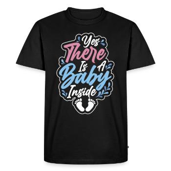 yes there's a baby in it cute baby inside pregnant - Men's Premium Organic T-Shirt - black - Front - Nico (187cm)