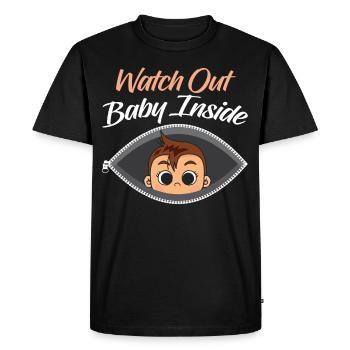 Attention! Baby Inside Cute Baby Inside Pregnant - Men's Premium Organic T-Shirt - black - Front - Nico (187cm)