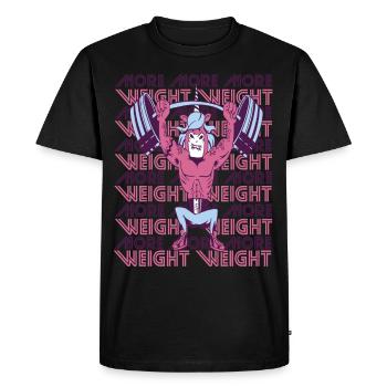 More Weight Unicorn Gym Workout Motivation Strength - Men's Premium Organic T-Shirt - black - Front - Nico (187cm)