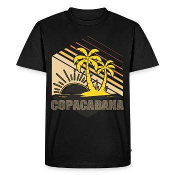 Copacabana Palm Summer Beach Sun Waves Ferie - T-shirt Premium bio Homme - noir - Devant - Nico (187cm)
