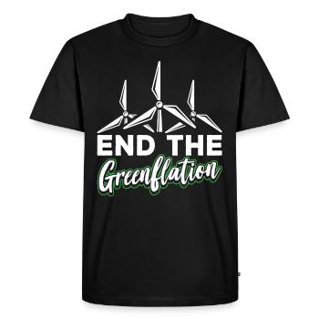End Greenflation Green Inflation Energy - Men's Premium Organic T-Shirt - black - Front - Nico (187cm)
