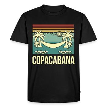 Copacabana Rio Palms Summer Beach Sun Brésil - T-shirt Premium bio Homme - noir - Devant - Nico (187cm)