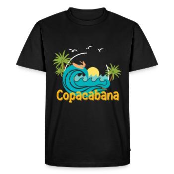 Vacances en bord de mer Copacabana Palms Summer Waves Brasi - T-shirt Premium bio Homme - noir - Devant - Nico (187cm)